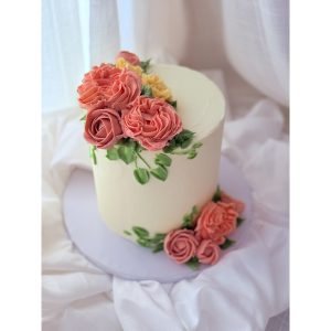 Blush & Bloom Floral Cake